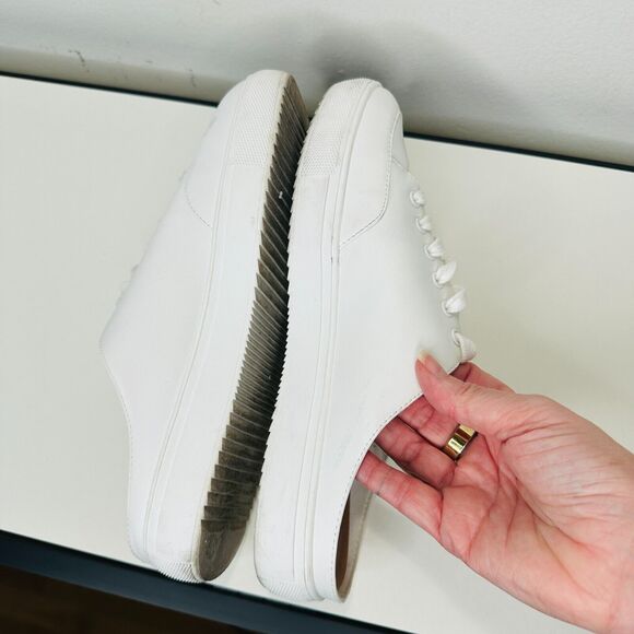 Susina White Leatherette Brynlee Closed Toe Slide-In Casual Mule Sneakers 9 - Picture 11 of 14